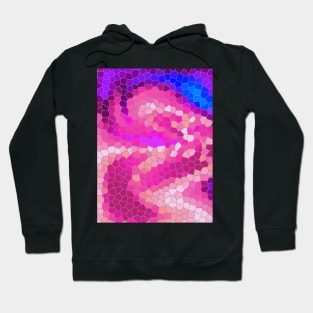 Pink Purple Blue & Magenta Abstract Mosaic Pattern Hoodie